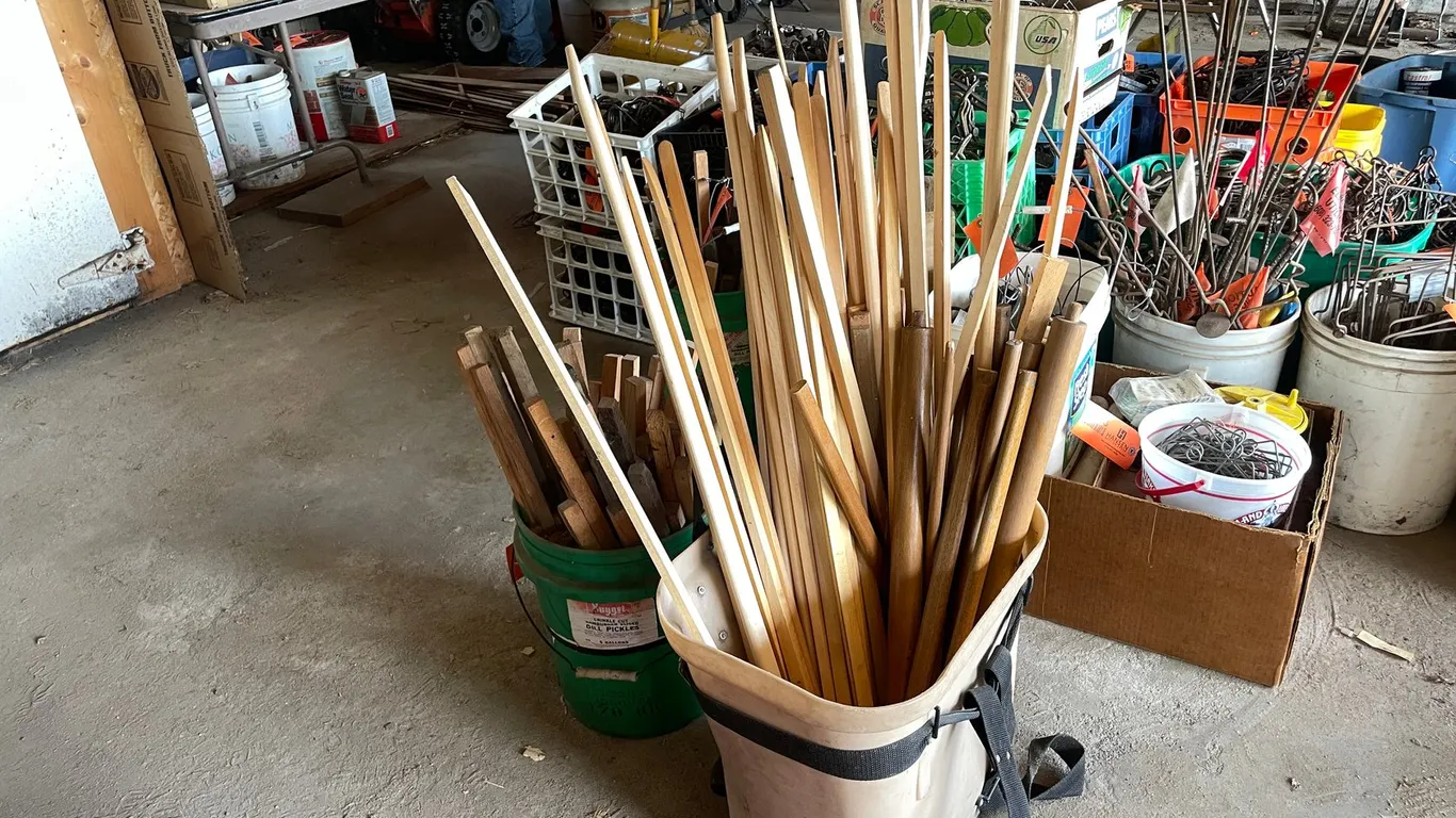 (2) Pails of Trapping Wood Stakes