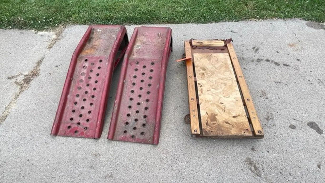 Mechanic Creeper and Car Ramps