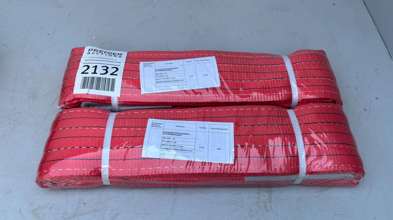 (2) Unused 5000kg Polyester Slings