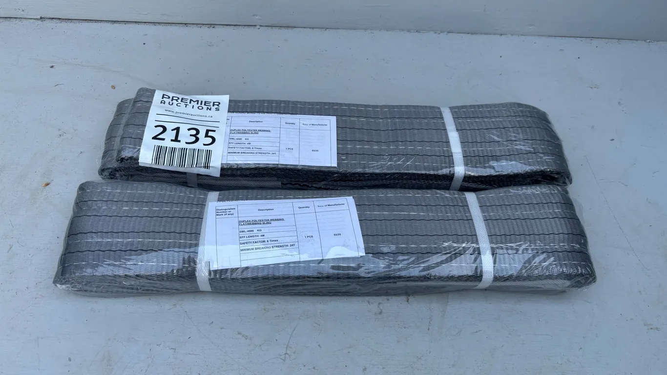 (2) Unused 4000kg Polyester Slings