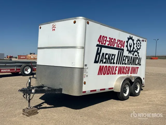 2015 Hydro Tek Utility 14 ft T/A Wash Trailer Enclosed Trailer