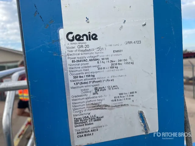 2019 Genie GR20 Vertical Mast Lift