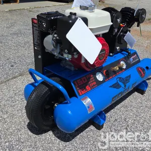Unused Eagle 10 Gal Wheelbarrow/Contractor Air Compressor c/w V-Twin Cast Iron Pump, Hi-Flo, 150 PSI, 12.5 CFM, 160CC Honda Engine(Made in USA) (1yr F