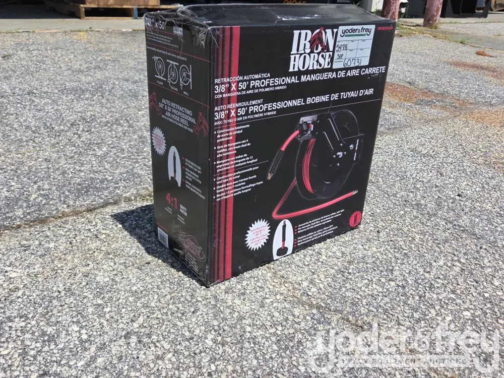 Unused Iron Horse Auto Air Hose Reel 3/8" x 50'
