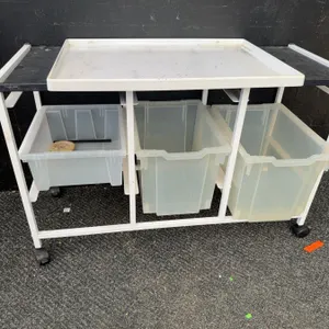 Rolling Utility Cart with Plastic Storage Bins