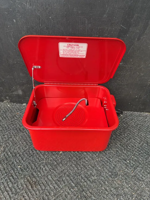 3.5 Gallon Red Parts Washer with Flexible Nozzle