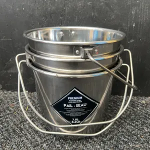 3 Premium Stainless Steel Pails 7.8L