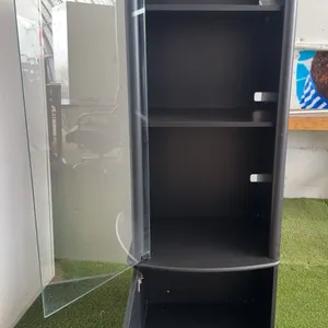 Black Display Cabinet With Glass Door and Shelves