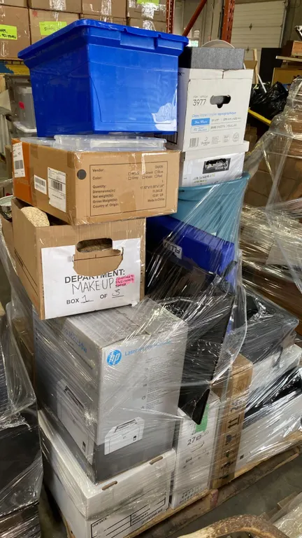 PALLET OF ASSORTED OFFICE ITEMS