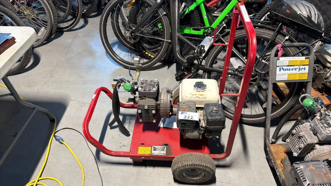 RED COMMERCIAL GAS-POWERED UTILITY PUMP WITH HONDA GX ENGINE