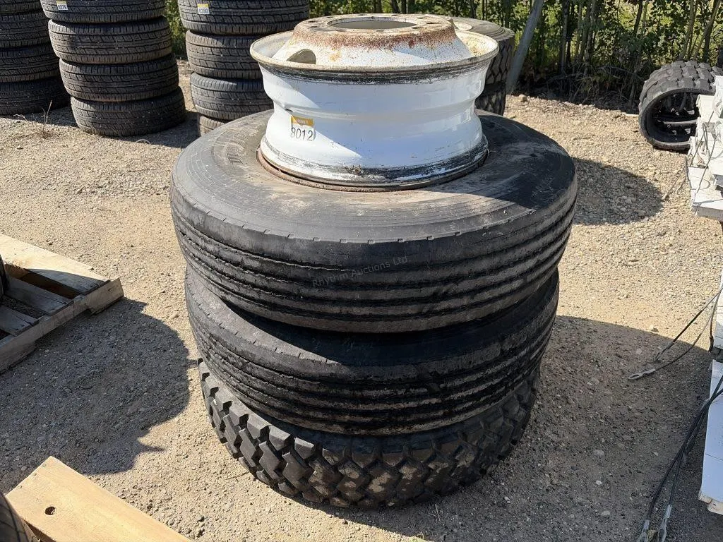 Three Truck Tires & Rims - 11R22.5