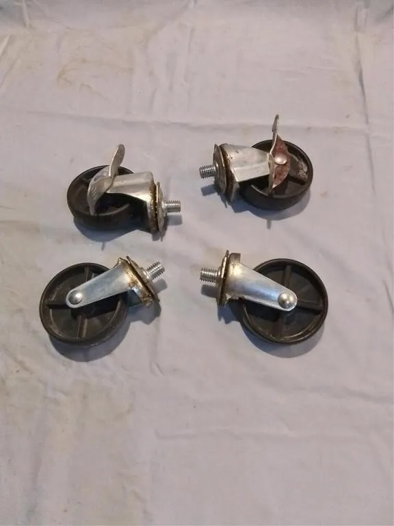 4 - 3" casters, 1/2" thread