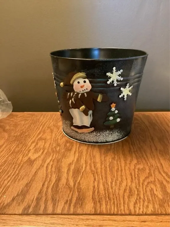 Snowman Christmas Decoration/plant pot