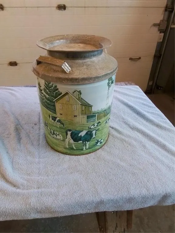 Dog food can. 13" high