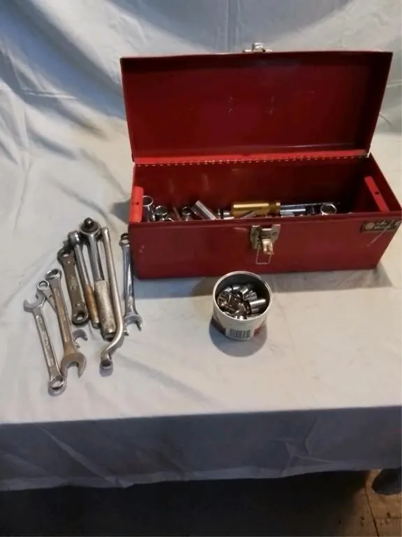 Toolbox with misc. Wrenches and sockets