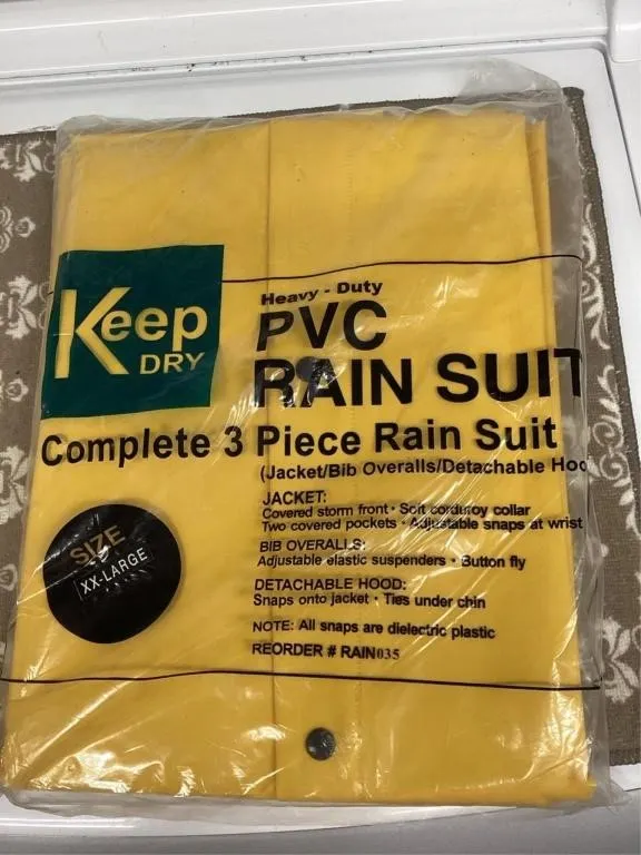 Heavy Duty PVC 3 pc Rain Suit