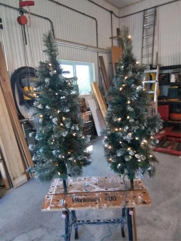 2 pc 42" high xmas trees with lights