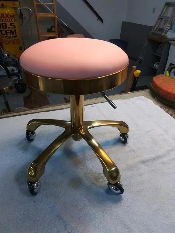 Adjustable Stool. (Pink) 12" seat, 16" to 21"