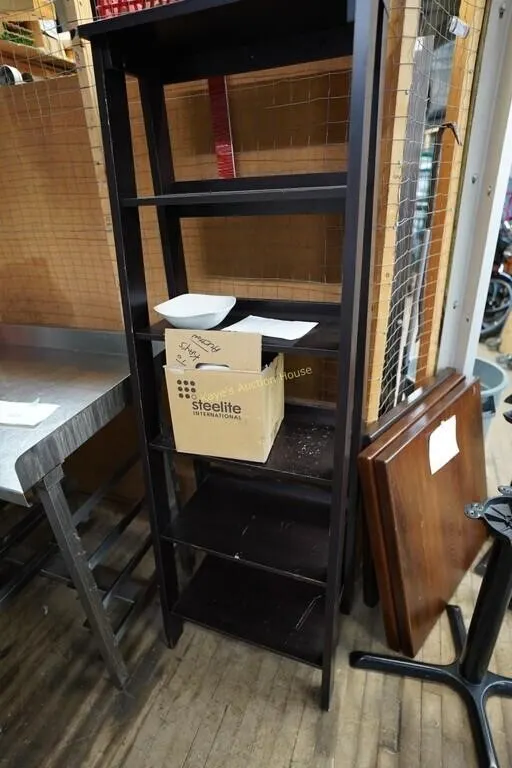 5-shelf wooden stand in poor condition