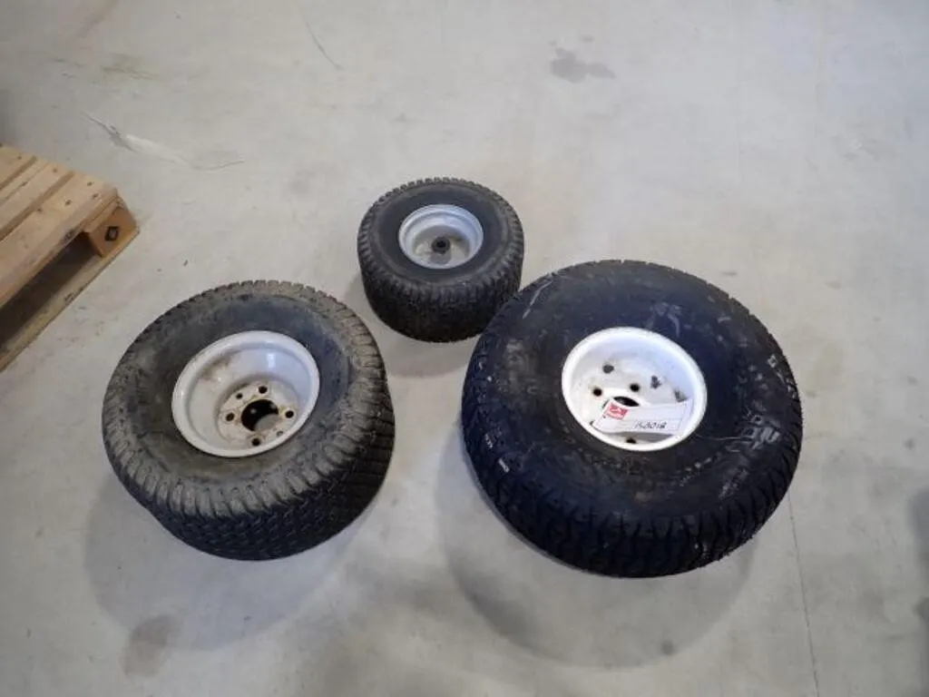 Qty Of (3) Assorted Ride-On Mower Tire(s) & Rim(s)