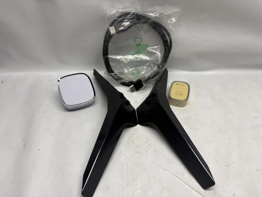 TV Stand Legs, Wireless Doorbell & USB Cable Lot