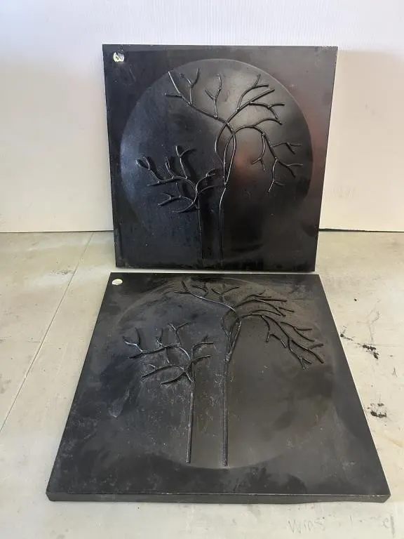 Metal wall art panels, tree silhouette design,