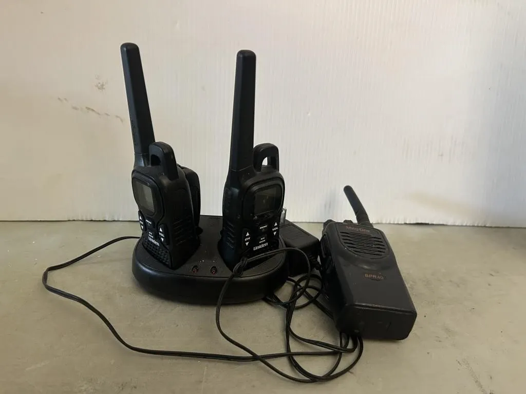 Two-way radios: Uniden pair w/ charger & Motorola