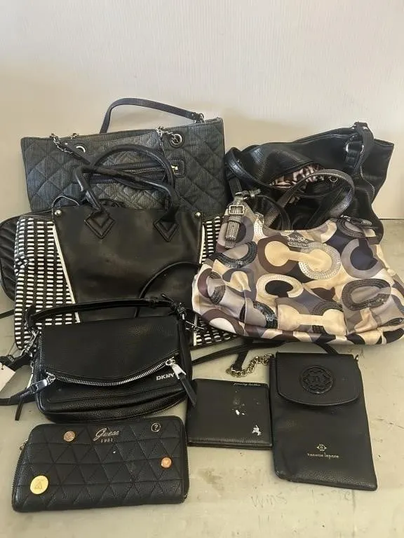Assorted designer handbags, wallets & purses