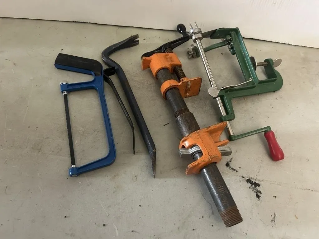 Pipe Clamps, Coping Saw, Pry Bars & Peeler Tools