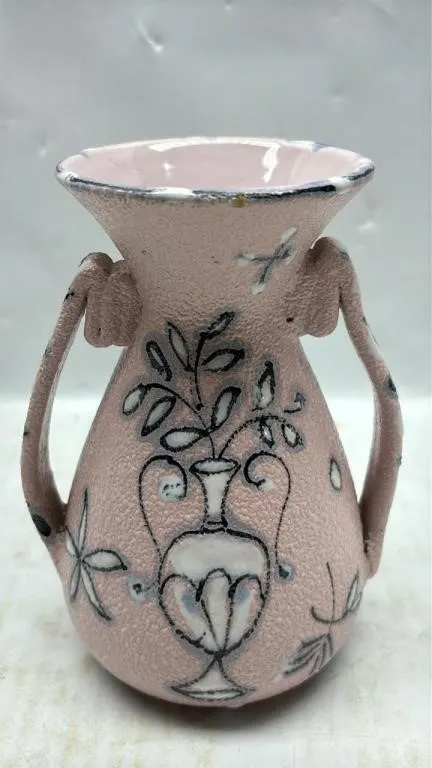 Vintage Italian Vase Pink 6 inches tall