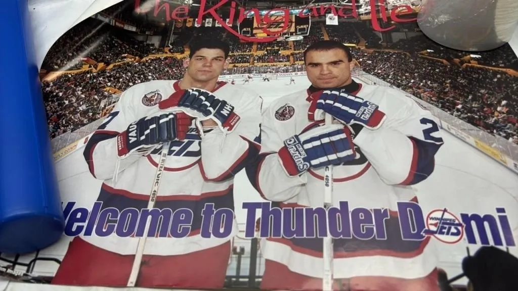 Vintage Winnipeg Jets Poster King & Tie Domi
