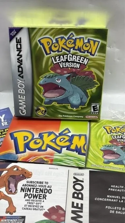 Gameboy Advance Pokemon Leaf Green Box & manuals