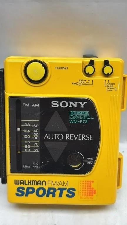 Vintage Sony Walkman FM AM Sports yellow cassette