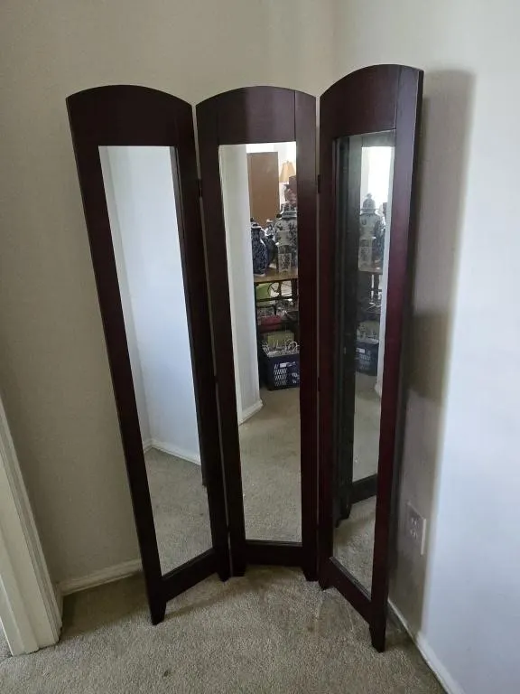 5' Wooden 3 Section Mirror