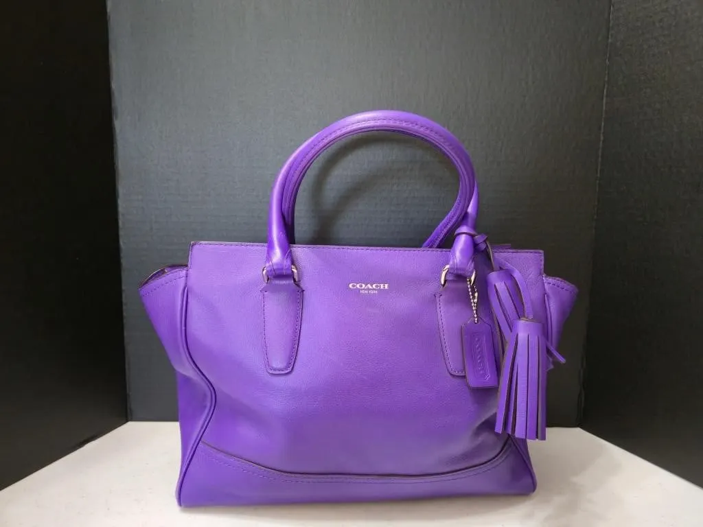 Vibrant Purple Coach Legacy Leather Candace