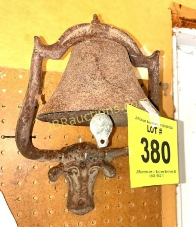 METAL WALL HANGING BELL W BULL