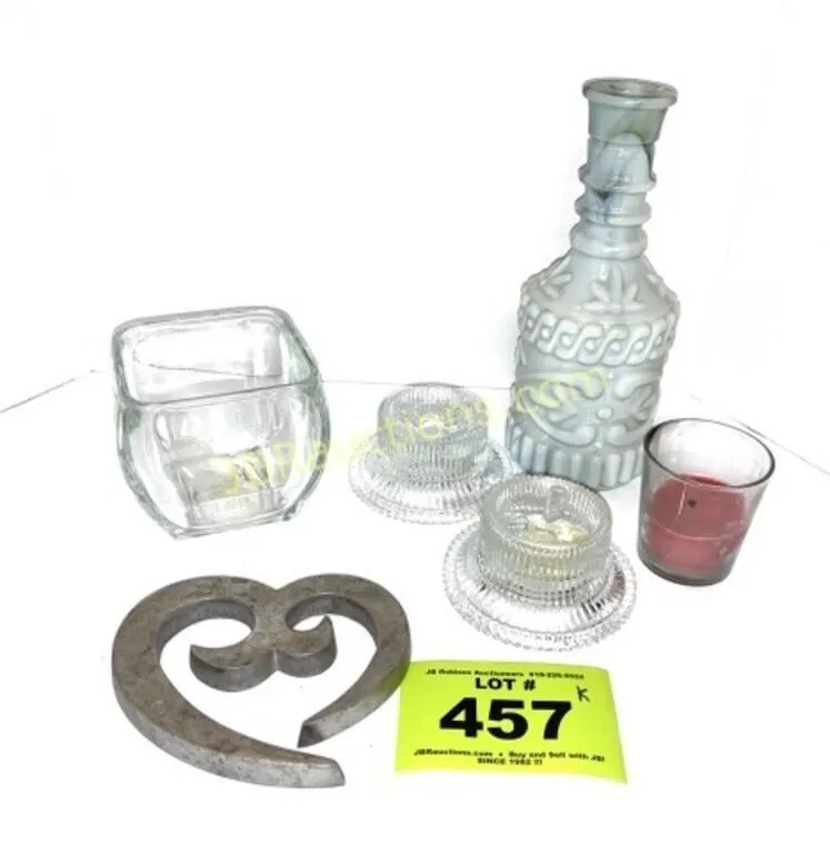 DECANTER TRIVETS AND CANDLE HOLDER