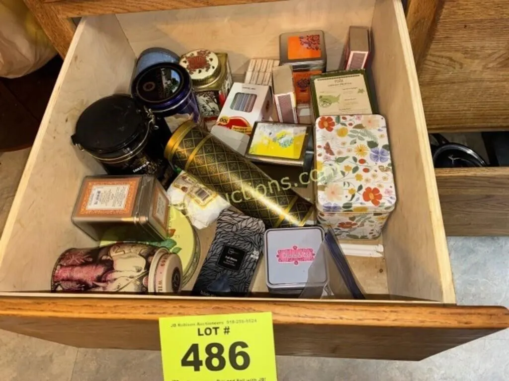 DRAWER OF ASST TINS