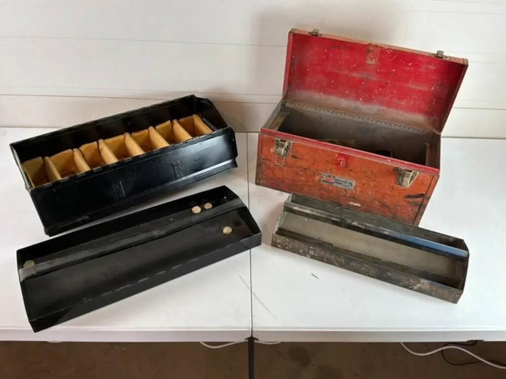 Metal Tool Boxes & Trays (Lot of 4)