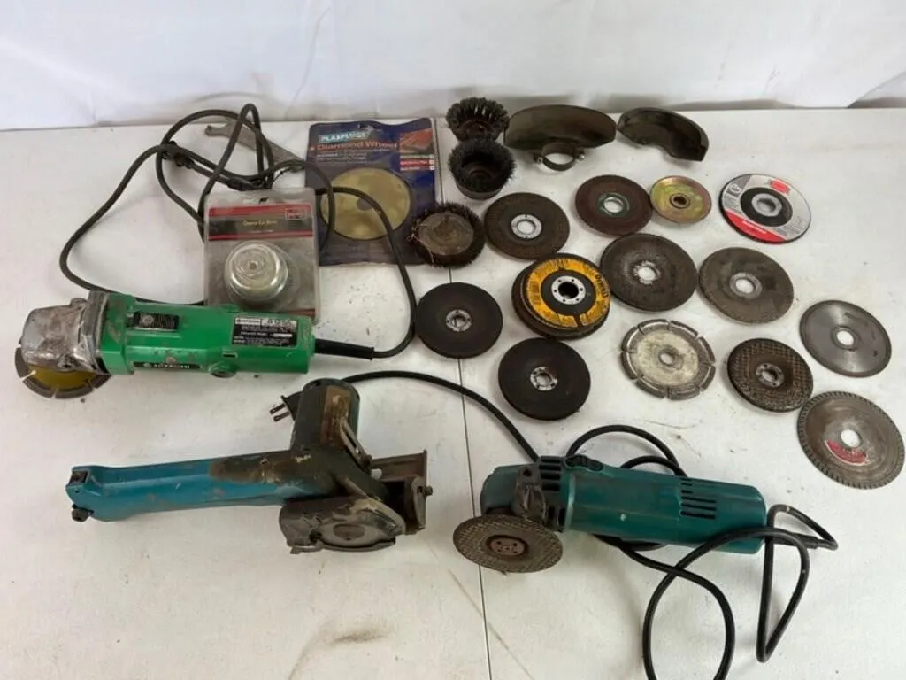 Angle Grinders & Wheels (Lot of 3)