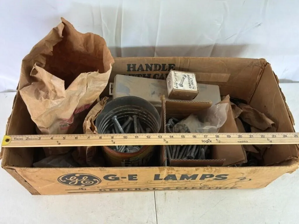 Mixed Hardware Fasteners - Carriage Bolts & Nuts