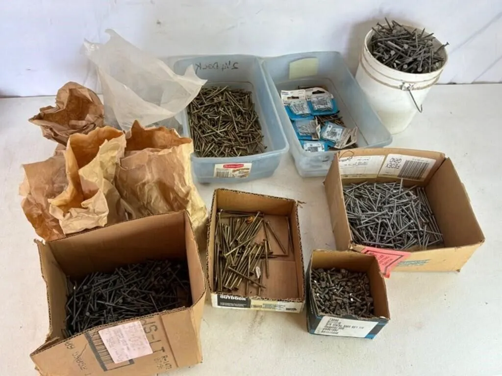 Mixed Lot Assorted Nails, Screws & Hardware
