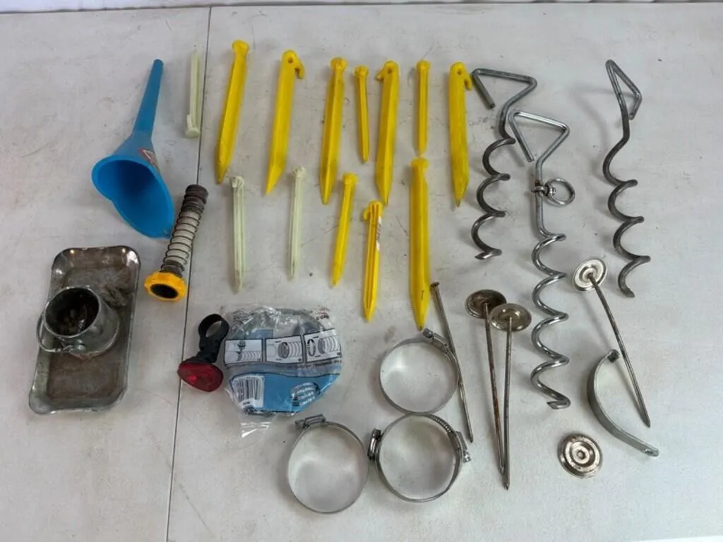 Mixed Tent Stakes & Hardware - 30+pc