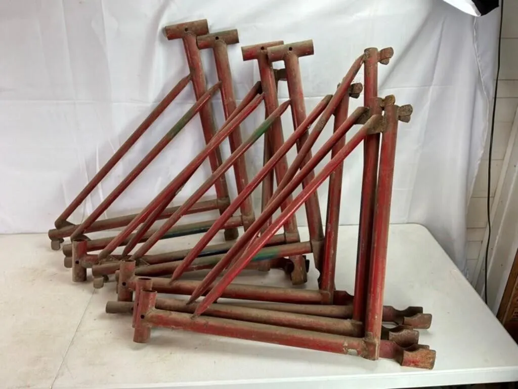 Red Steel Scaffolding Frames - Approx. 8pc