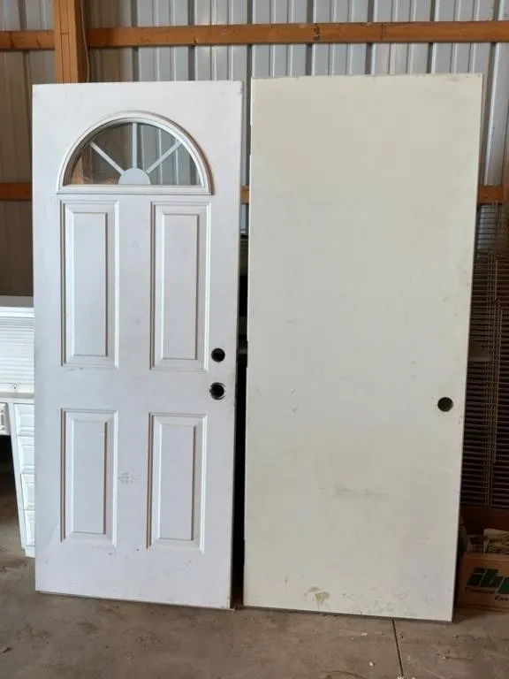 2 Interior Doors - Arched Window & Solid