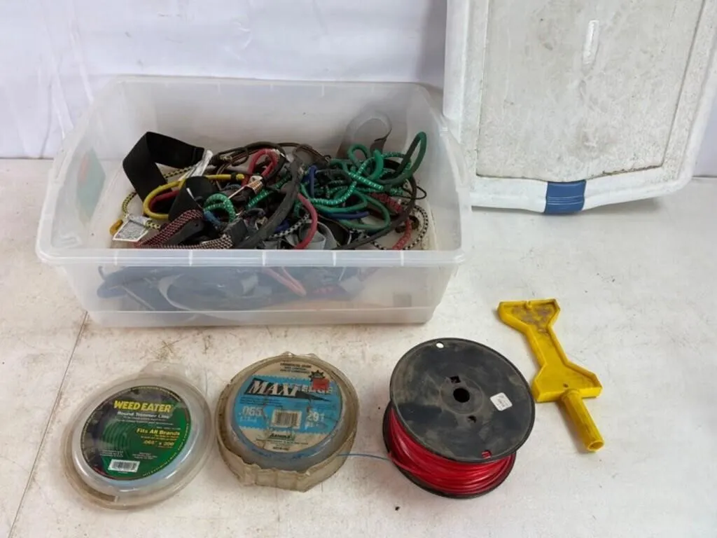 Mixed Lot Trimmer Line, Bungees & Straps