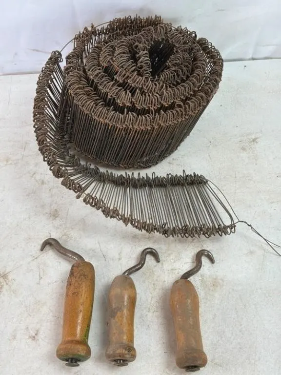 Coiled Wire Assembly & 3 Hooked Tools