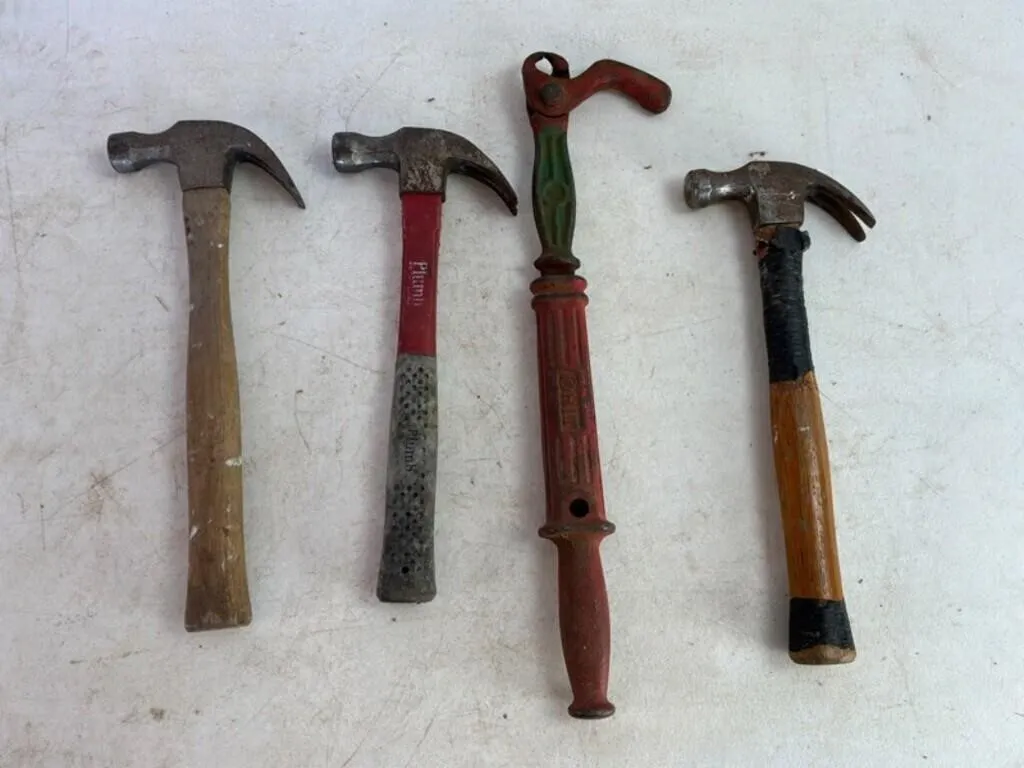 Vintage Claw Hammers, Plumb & Mixed (Lot of 4)