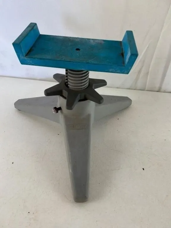 Midway Adjustable Stand with Blue Metal Tray