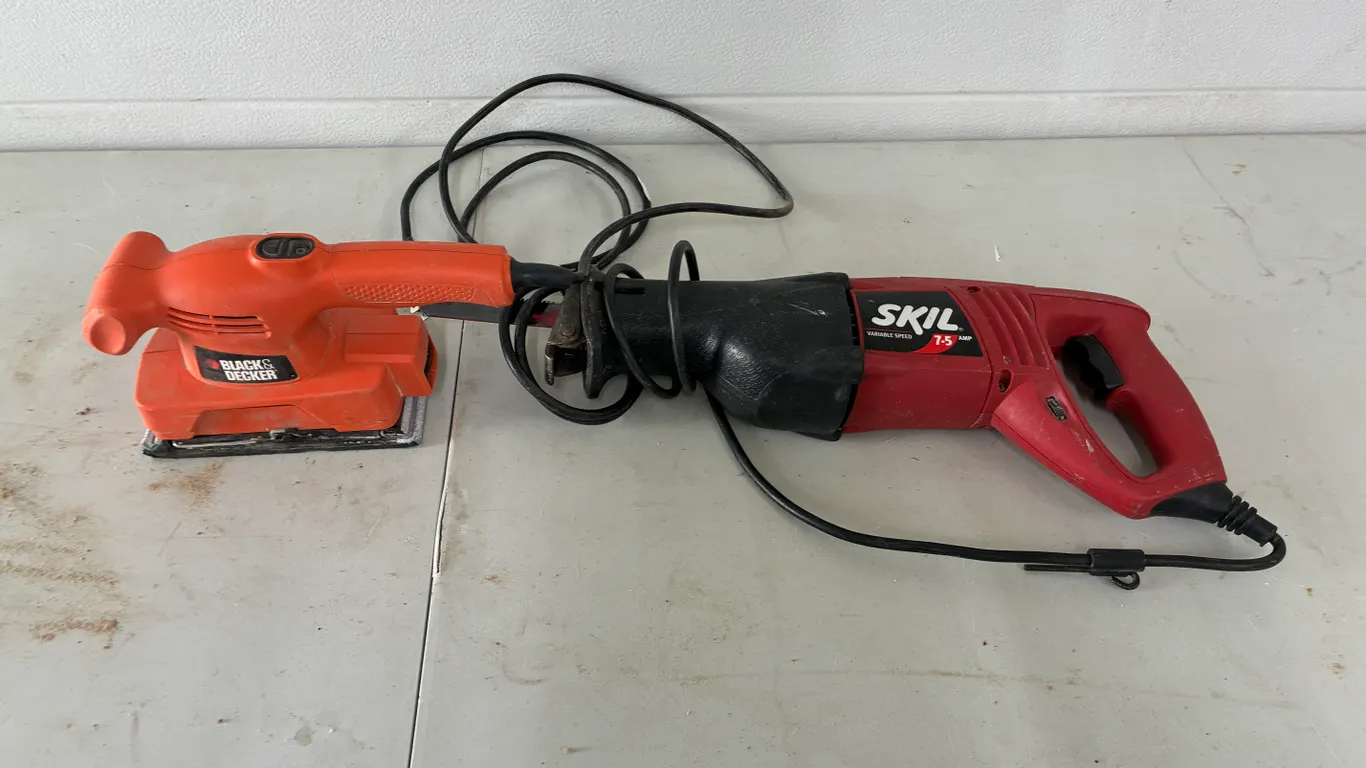Skill Reciprocating Saw and Black & Decker Sander